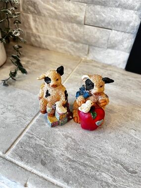 Whimsical Pig Figurines Set of 2 Farmhouse Cottagecore Decor